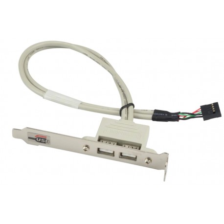 Kabel USB wewnętrzne na 2x USB zewnętrzne 40cm Supermicro CBL-0083L