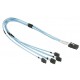 Kabel wewnętrzny odwórcony crossover MiniSAS na 4x SATA Supermicro CBL-0116L