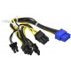 Kabel CPU 8 pin na 2x 6+2 PCIe GPU 20cm Supermicro CBL-PWEX-1017